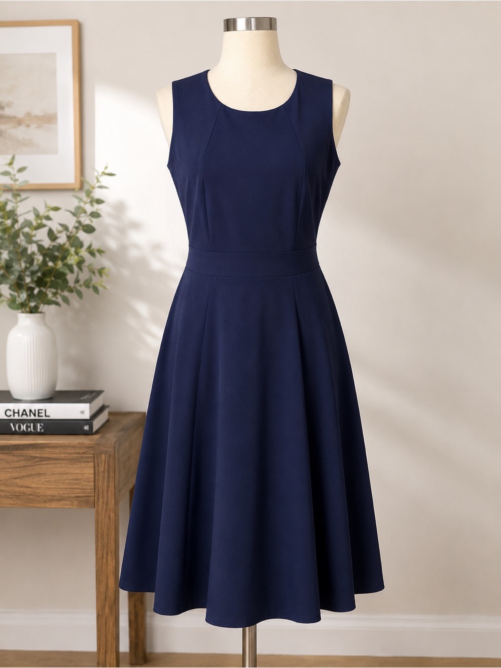 Liz Claiborne Navy Blue Fit & Flare Sleeveless Dress | Career Dress | Size 8